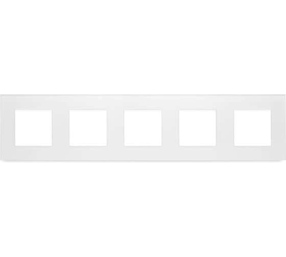 Изображение товара Рамка Vell белая, стекло, 5 постов, 370x86 мм, модуль, {WH5P-GL} 1379070