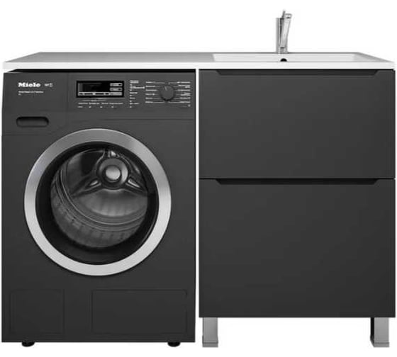 Изображение товара Тумба под стиральную машину Uperwood Tanos 60 см, напольная, черная, 2 ящика TTanosVMF60B2