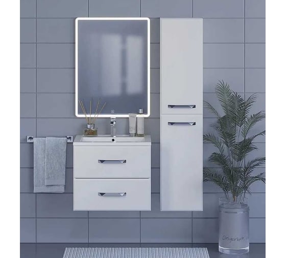 Изображение товара Шкаф-пенал для ванной Uperwood Foster New 36x30x160 см, подвесной, белый PFosterNEWw