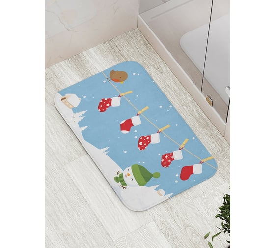 Изображение товара Коврик противоскользящий JoyArty "Новогодние носки" для ванной, сауны, бассейна, bath_20079