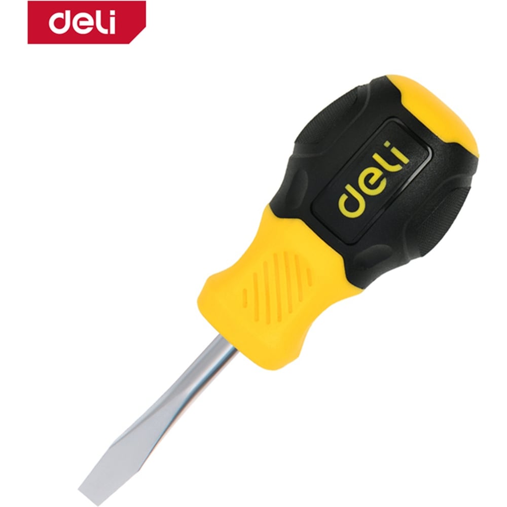 Изображение товара Шлицевая отвертка Deli DL6360381N, SL6x38мм, сталь Cr-V, двухкомпонентная прорезиненная рукоять 183551
