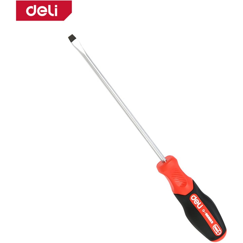 Изображение товара Шлицевая отвертка Deli SL6x125мм DL3448 из стали S2 с магнитом и прорезиненной ручкой