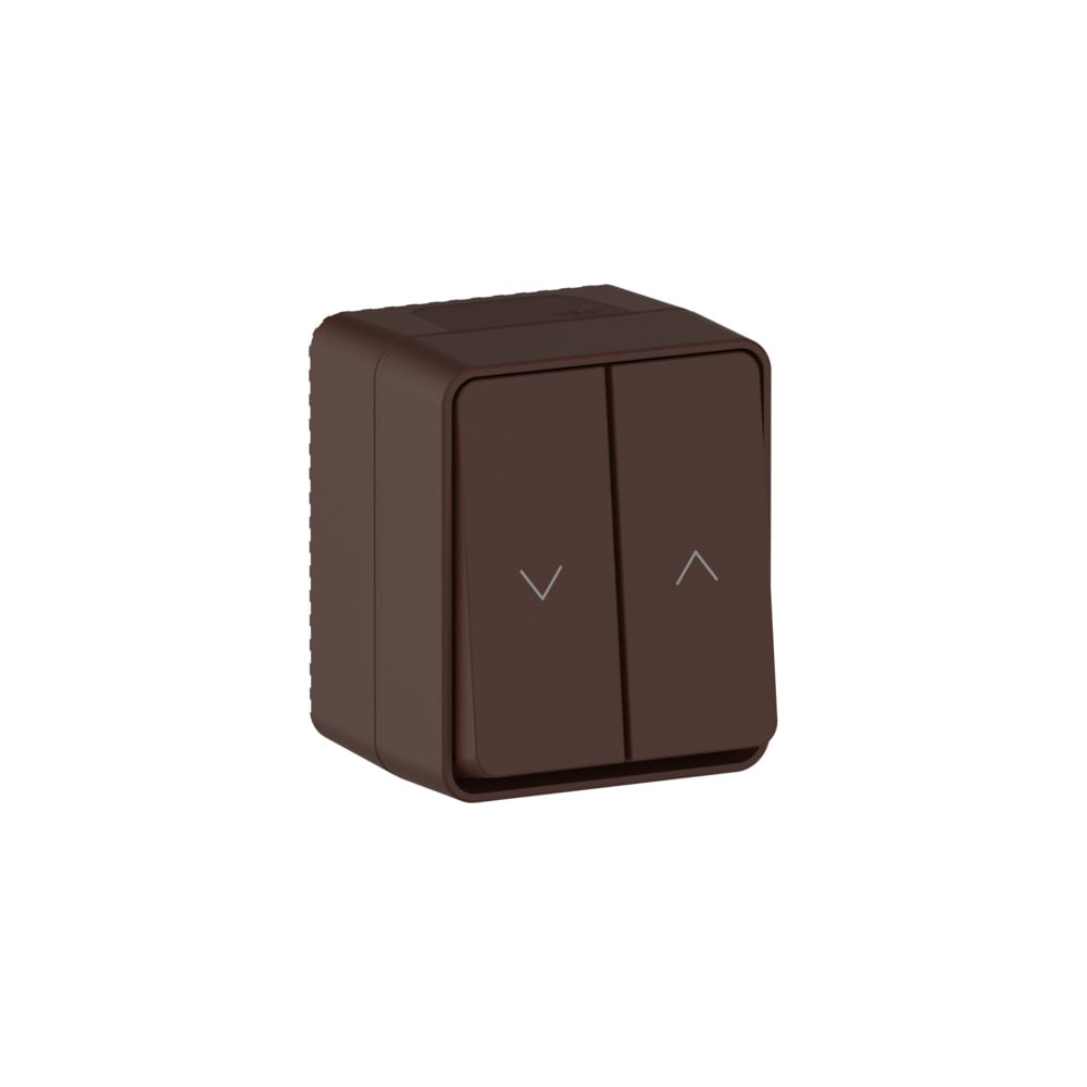 Изображение товара 2-клавишный выключатель для жалюзи Systeme Electric ATLASDESIGN PROFI IP54 О/У сх.4, 10А, КОРИЧНЕВЫЙ ATN546019