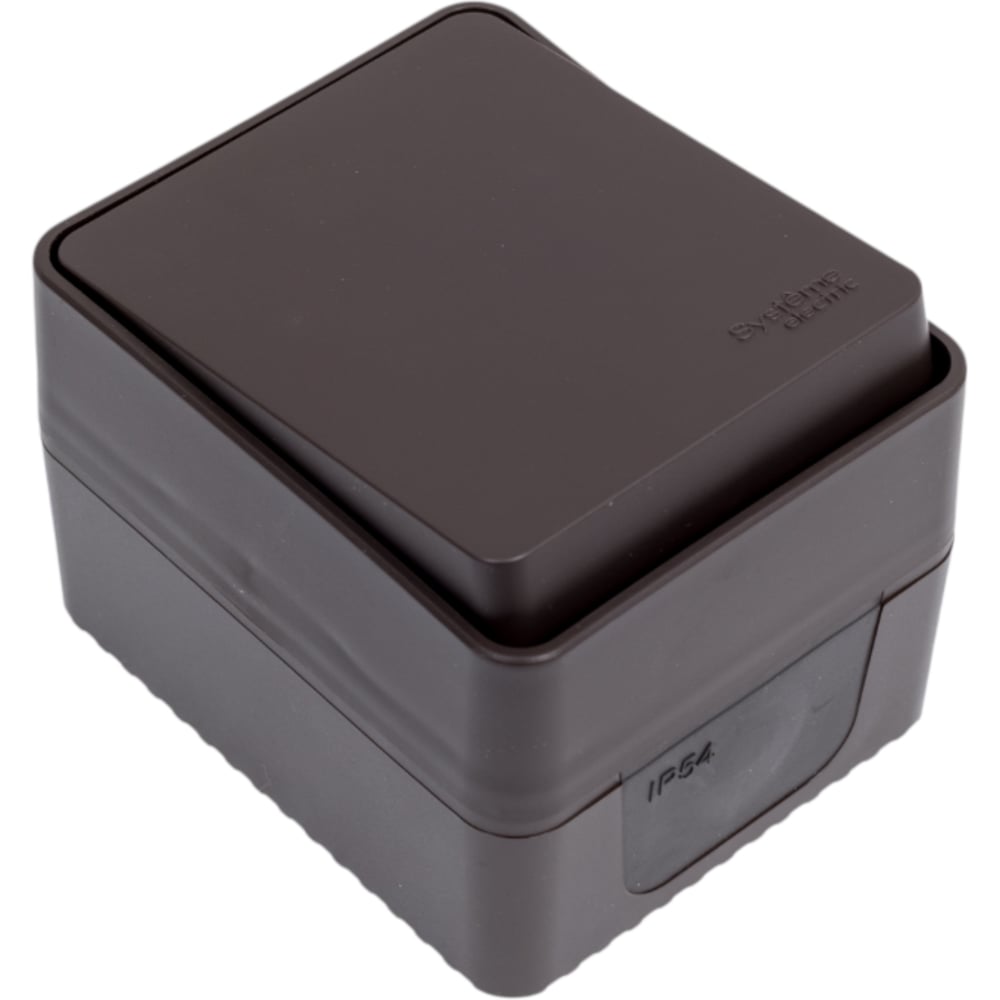 Изображение товара 1-клавишный проходной переключатель Systeme Electric ATLASDESIGN PROFI IP54 10А коричневый