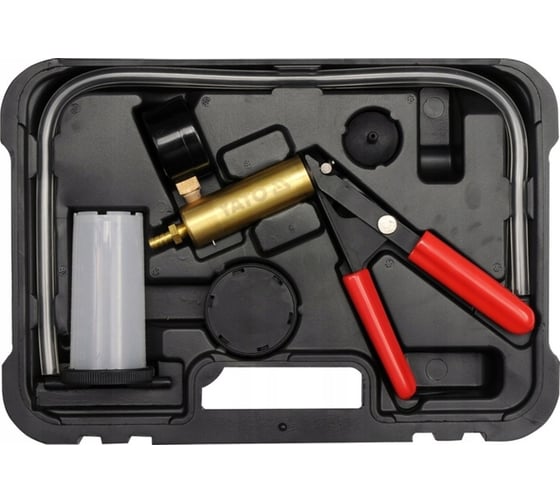 Изображение товара Вакуумный насос с принадлежностями YATO 16 предметов, пластиковый кейс YT-0673