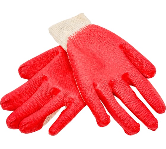 Изображение товара Перчатки СПЕЦ Х/Б одинарный облив (латекс, красный), 13 класс, упаковка-пакет, упаковка 30 пар. И-8047-И/30