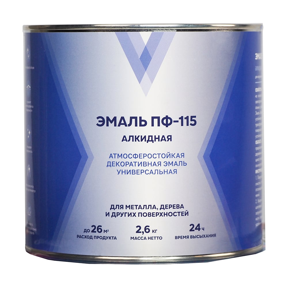 Изображение товара Эмаль V ПФ-115, алкидная, глянцевая, 2.6 кг, васильковая 276678