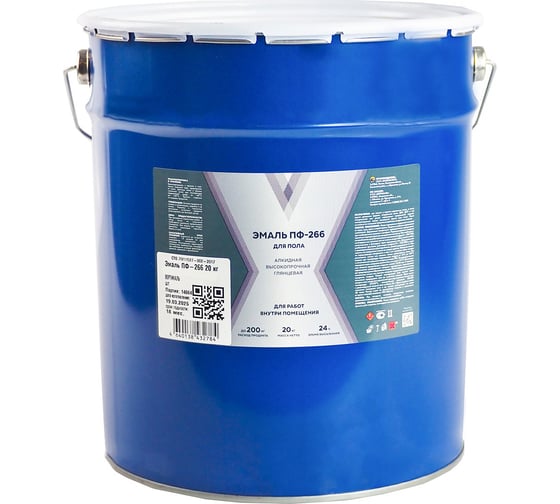 Изображение товара Эмаль V ПФ-266 для пола , алкидная, высокоглянцевая, 20 кг, золотисто-коричневая 276723