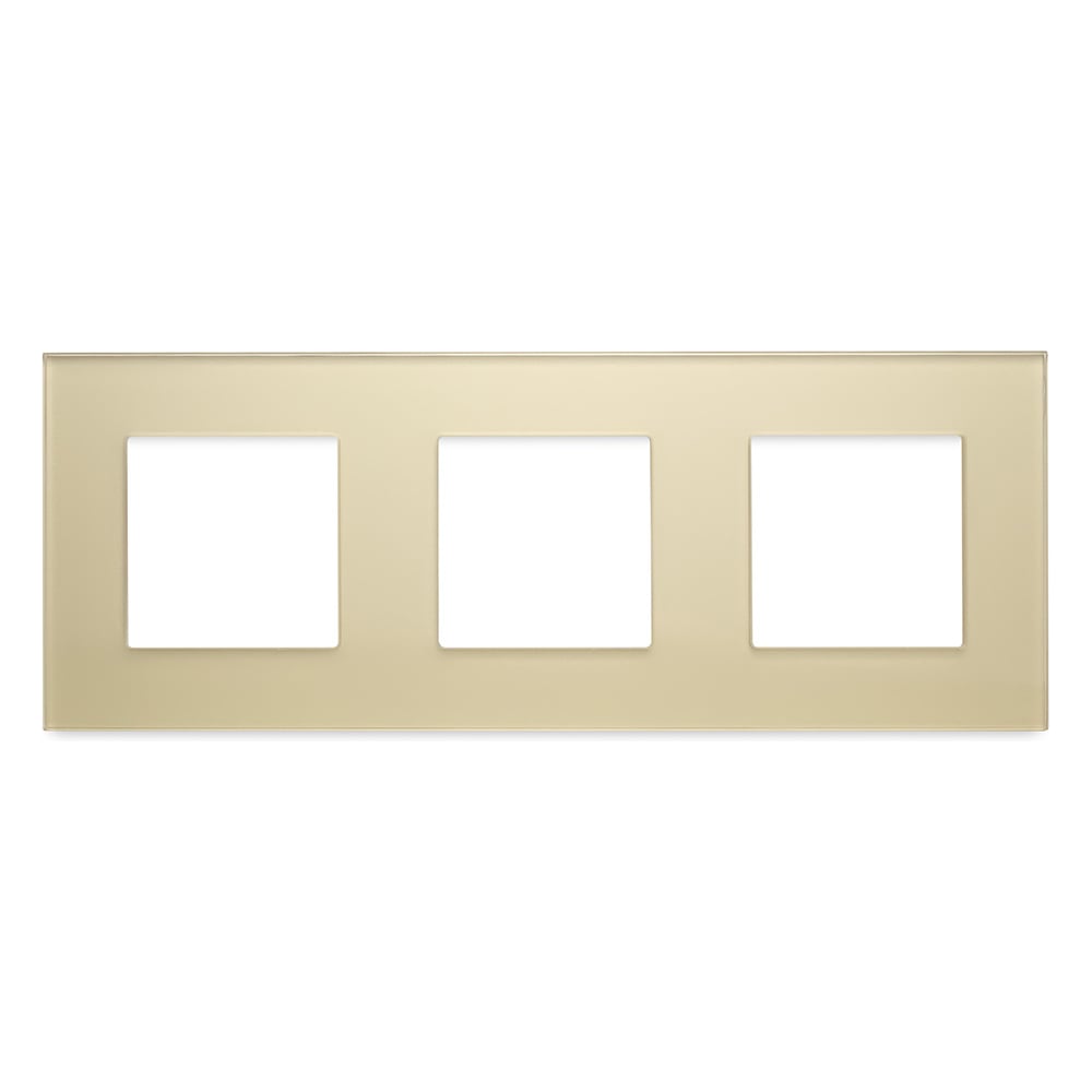 Изображение товара Рамка Vell золотая стекло 3 поста 228x86 мм модуль {GD3P-GL}