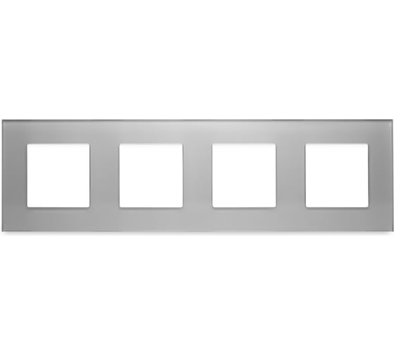 Изображение товара Рамка Vell серая, стекло, 4 поста, 299x86 мм, модуль, {GY4P-GL} 1379068