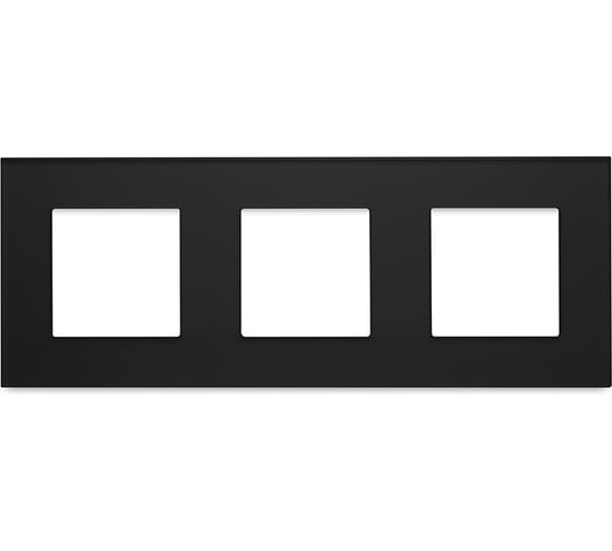 Изображение товара Рамка Vell черная, стекло, 3 поста, 228x86 мм, модуль, {BK3P-GL} 1379063