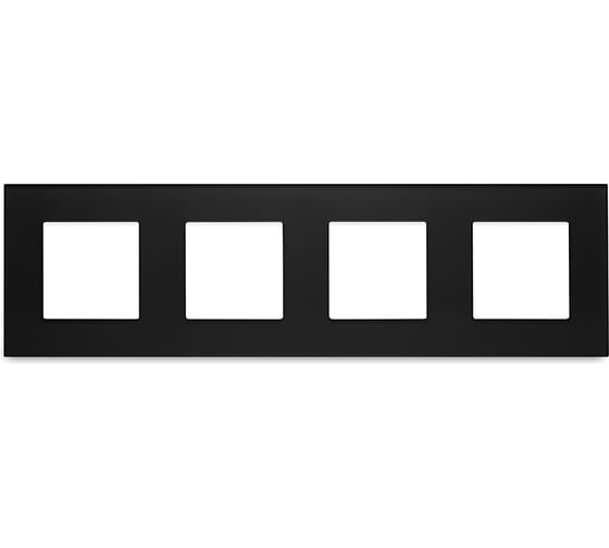 Изображение товара Рамка Vell черная, стекло, 4 поста, 299x86 мм, модуль, {BK4P-GL} 1379067
