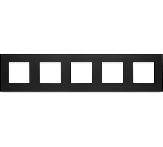 Изображение товара Рамка черная, стекло, 5 постов, 370x86 мм, модуль Vell 1379071