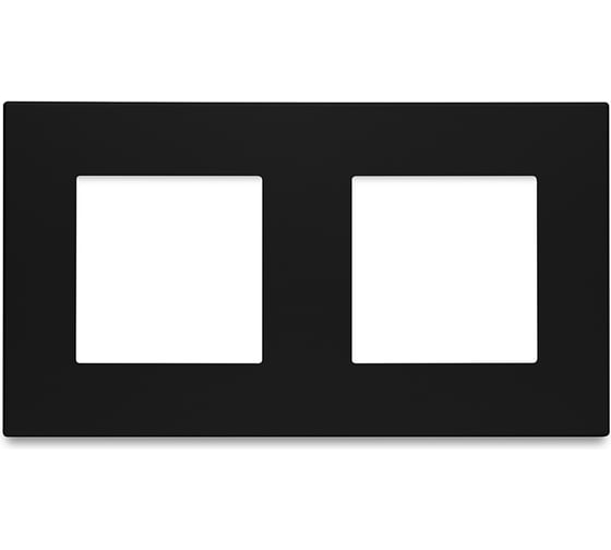 Изображение товара Рамка Vell черная, пластик, 2 поста, 157x86 мм, модуль, {BK2P-PC} 1379079