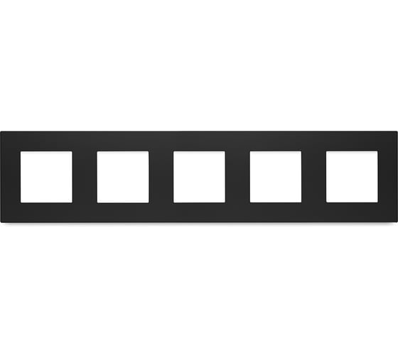 Изображение товара Рамка Vell черная, пластик, 5 постов, 370x86 мм, модуль, {BK5P-PC} 1379091