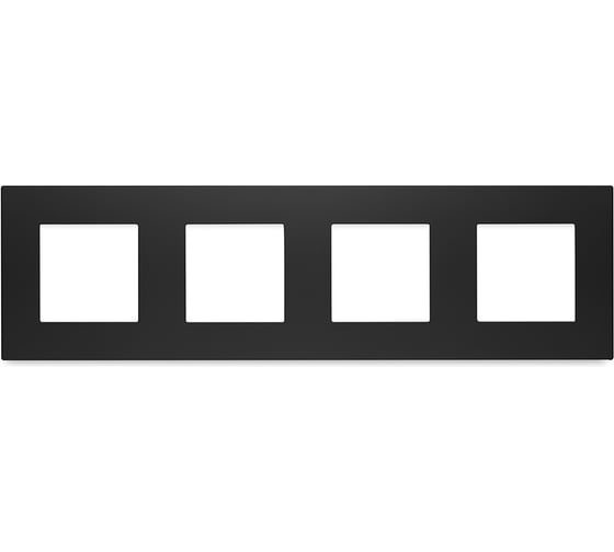 Изображение товара Рамка Vell черная, пластик, 4 поста, 299x86 мм, модуль, {BK4P-PC} 1379087