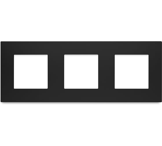 Изображение товара Рамка Vell черная, пластик, 3 поста, 228x86 мм, модуль. {BK3P-PC} 1379083