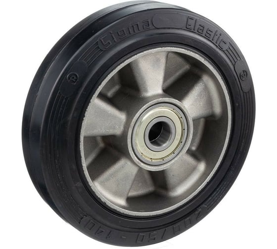 Изображение товара Колесо большегрузное под ось (200 мм; 500 кг; эластичная резина SYGMA/алюминий) Tellure Rota 721206