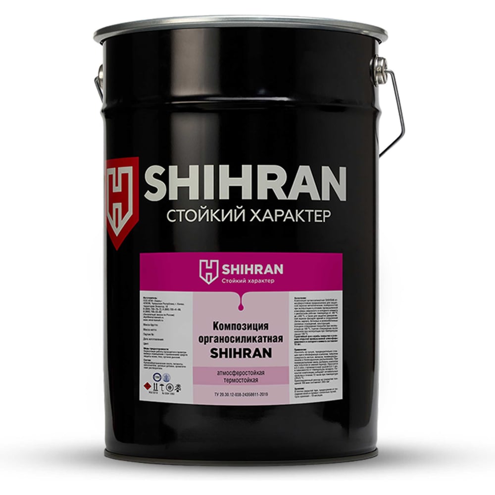 Изображение товара Органосиликатная композиция SHIHRAN черная RAL 9004 25 кг для стен и потолков