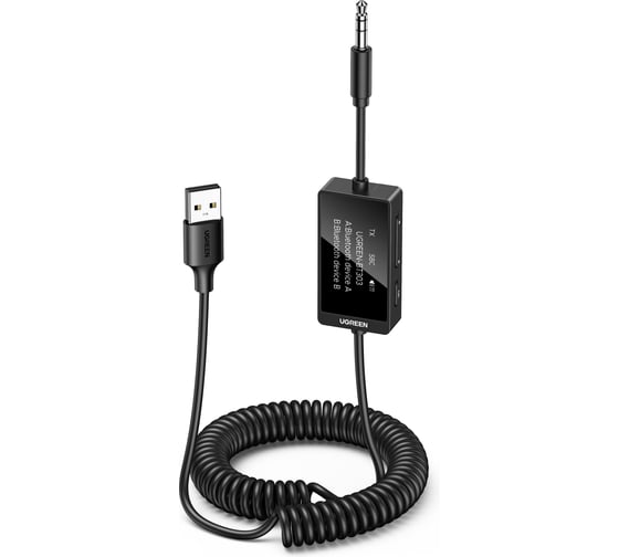 Изображение товара Адаптер Bluetooth приемник/передатчик UGREEN BT303 45236 Bluetooth Audio TransmitterReceiver с микрофоном, черный 45236_