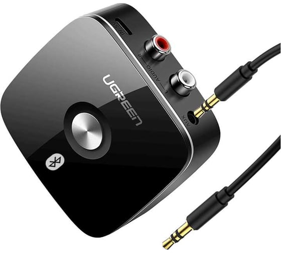 Изображение товара Ресивер беспроводной UGREEN CM123 (30445) Wireless Bluetooth Audio Receiver 5.0 with 3.5mm and 2RCA Adapter with SRRC, черный 30445_