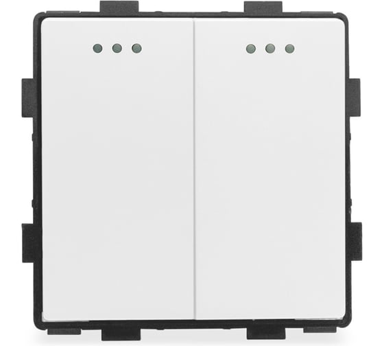 Изображение товара Выключатель Vell белый, проходной, двухклавишный, 16 А, 48x48 мм, 250 В, модуль 1379046