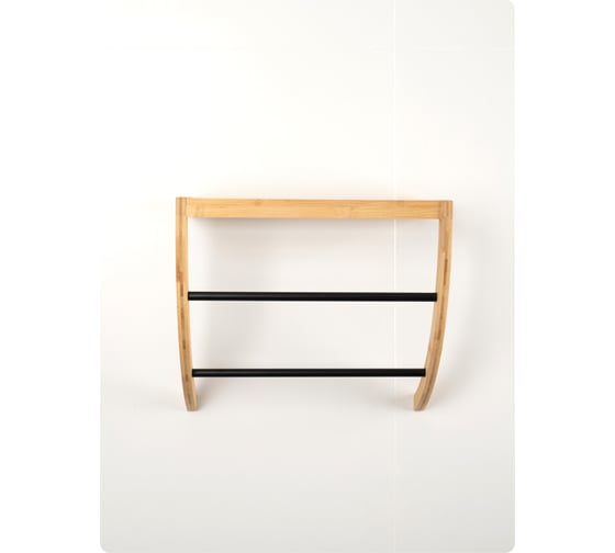 Изображение товара Полка с двойным полотенцедержателем FORA BAMBOO 38 см, бамбук FOR-AXE38BB