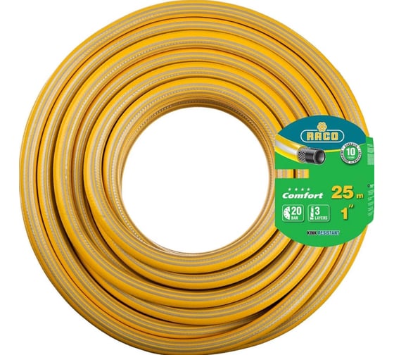 Изображение товара Поливочный шланг Raco COMFORT 1", 25 м  армированный, 3-х слойный, 40303-1-25_z01