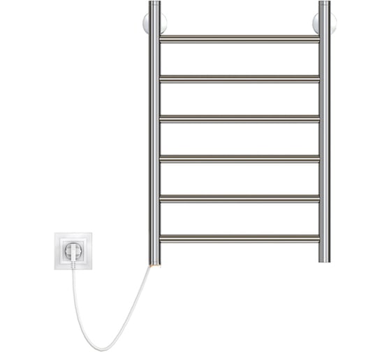 Изображение товара Электрический полотенцесушитель Zox ПРЯМОЙ ЛЦ 60х40 6 перекладин, левый кнопочный выкл, 222 Вт 541759