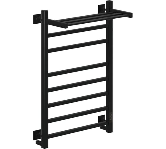 Изображение товара Полотенцесушитель MIXLINE FORTUNE 80x50 таймер, 560 Вт, 7 перекладин + полка, электрический ЧЕРНЫЙ 556430