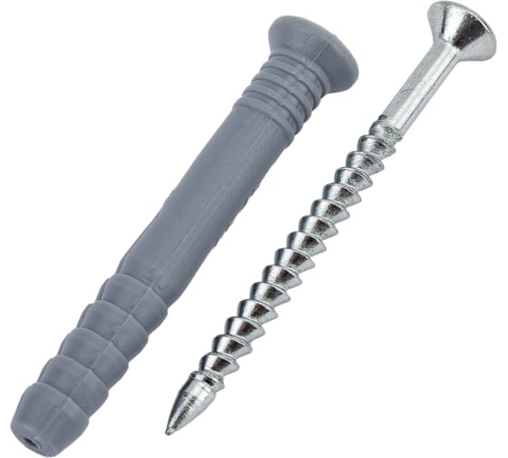 Изображение товара Дюбель-гвоздь Daxmer 8х60 потайная манжета, полипропилен 100 шт 00000334517