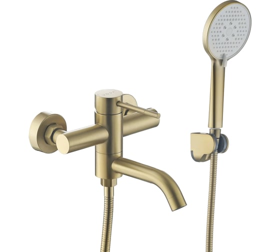 Изображение товара Смеситель для ванны VODA Vessel короткий излив, с аксессуарами, золотой VSL54G