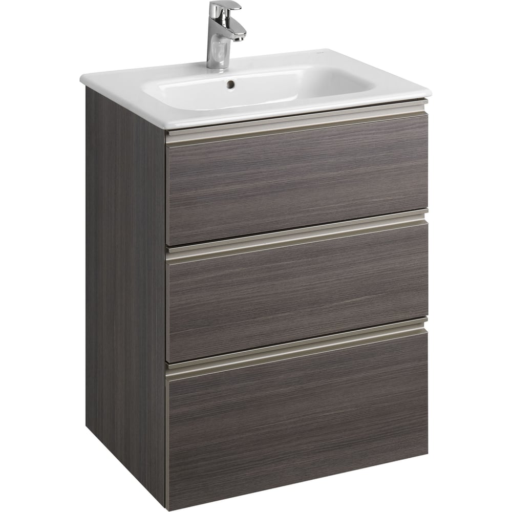 Изображение товара Тумба под раковину Roca The Gap 60 городской дуб современная подвесная с 3 ящиками