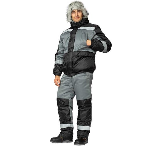 Изображение товара Костюм мужской Прабо утепленный Бренд К т.серый/чёрный 120-124/182-188 (60/5) 30241