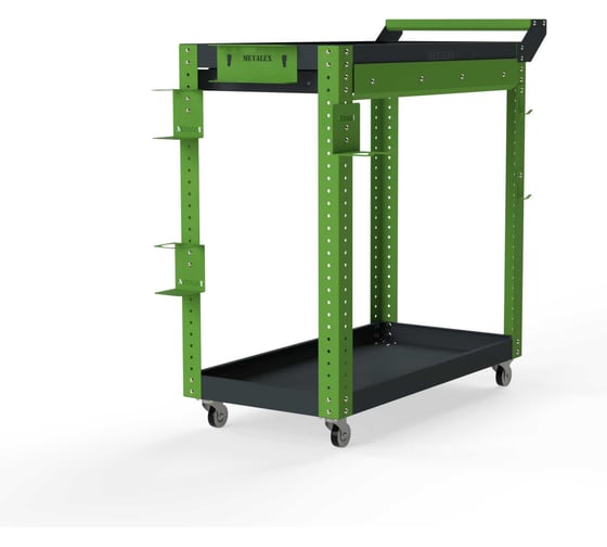 Изображение товара Тележка инструментальная ООО Металекс Metalex Тип 1А, 900x400x800, 2-е полки, серо-зеленый 118565