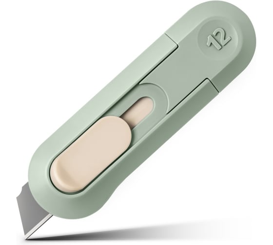 Изображение товара Набор канцелярских мини-ножей DELI (24 шт. в упаковке), размер 80x25 мм, лезвие 12 мм, материал сталь SK5, блистер, цвет з, NS065-GN