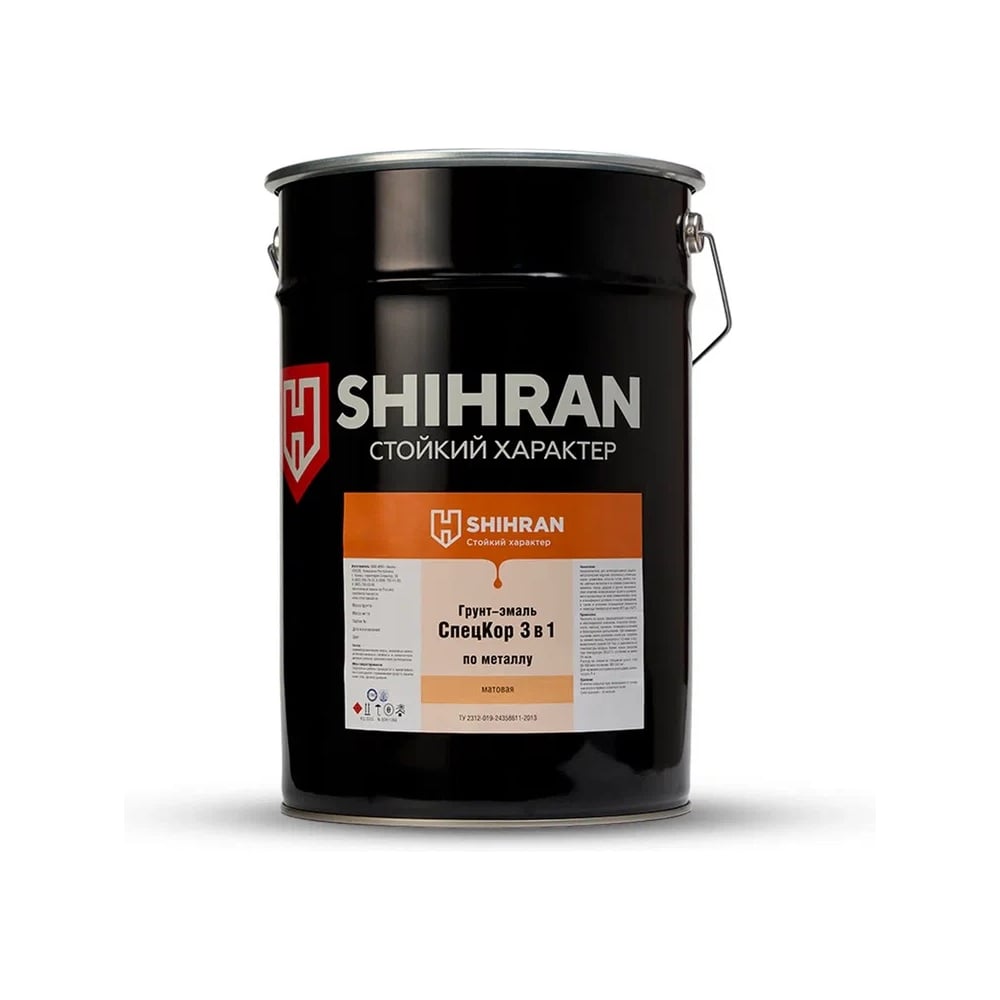 Изображение товара Грунт-эмаль SHIHRAN СпецКор 3в1 матовая желтая RAL 1003 25кг