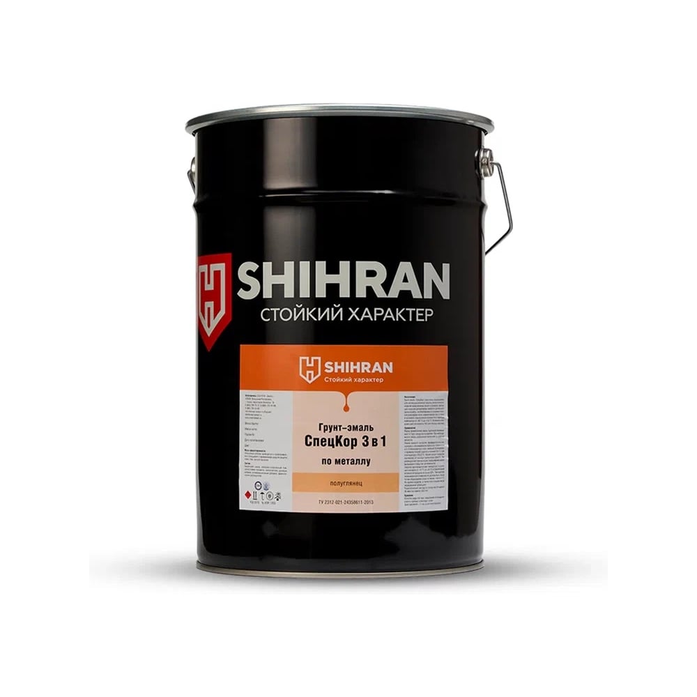 Изображение товара Грунт-эмаль SHIHRAN СпецКор 3в1 для металла белая RAL 9003 25кг