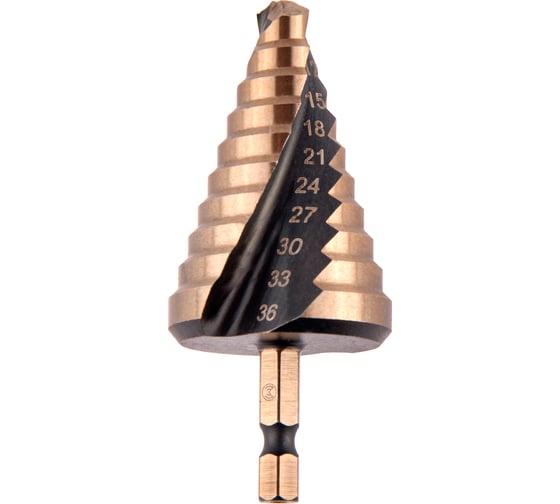 Изображение товара Сверло ступенчатое спиральное по металлу Special (9-36 мм; 10 ступеней; Р6М5) Monogram 101-057