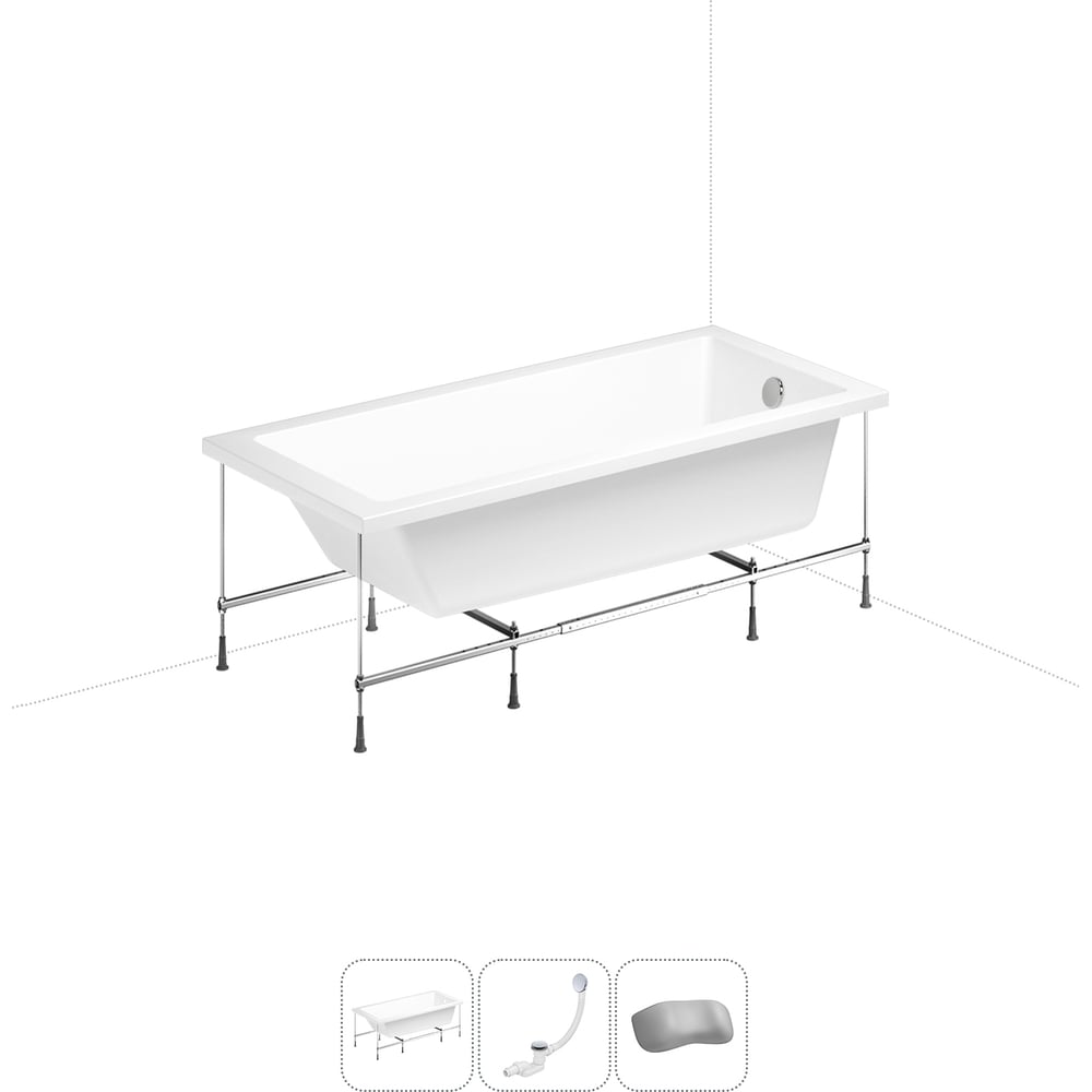 Изображение товара Акриловая ванна Lavinia Boho Catani 20220909R 4в1 в наборе белая классическая