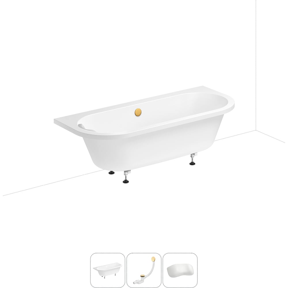 Изображение товара Акриловая ванна Lavinia Boho Art 20220904R 4 в 1 овальная с золото