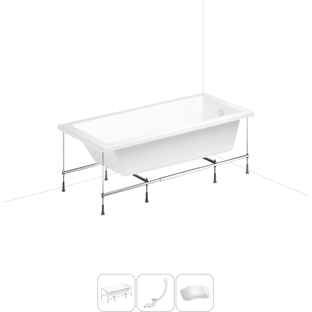 Изображение товара Акриловая ванна Lavinia Boho Catani 20220918R в наборе 4 в 1 белая