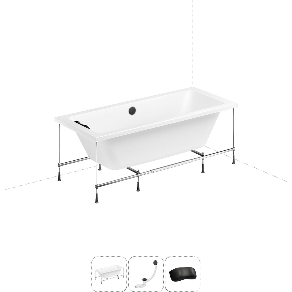 Изображение товара Акриловая ванна Lavinia Boho Pure 20220939R с подголовником и набором 4 в 1