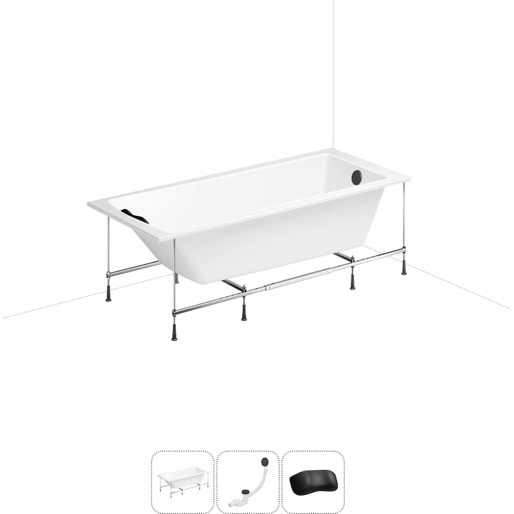 Изображение товара Акриловая ванна Lavinia Boho One 20220867R с подголовником и набором 4 в 1