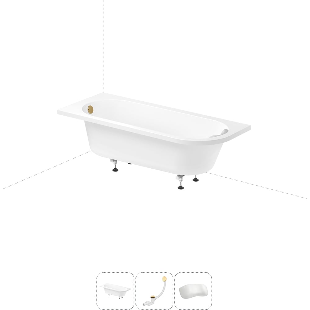 Изображение товара Акриловая ванна Lavinia Boho Art II 20220896R 4 в 1 с подголовником и слив-переливом