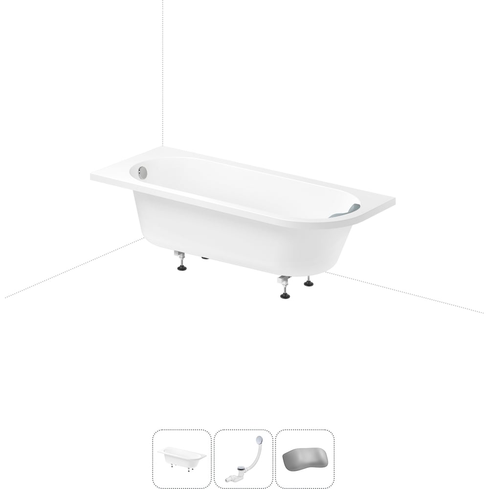 Изображение товара Акриловая ванна Lavinia Boho Art II 20220893R 4 в 1 с подголовником и сливом