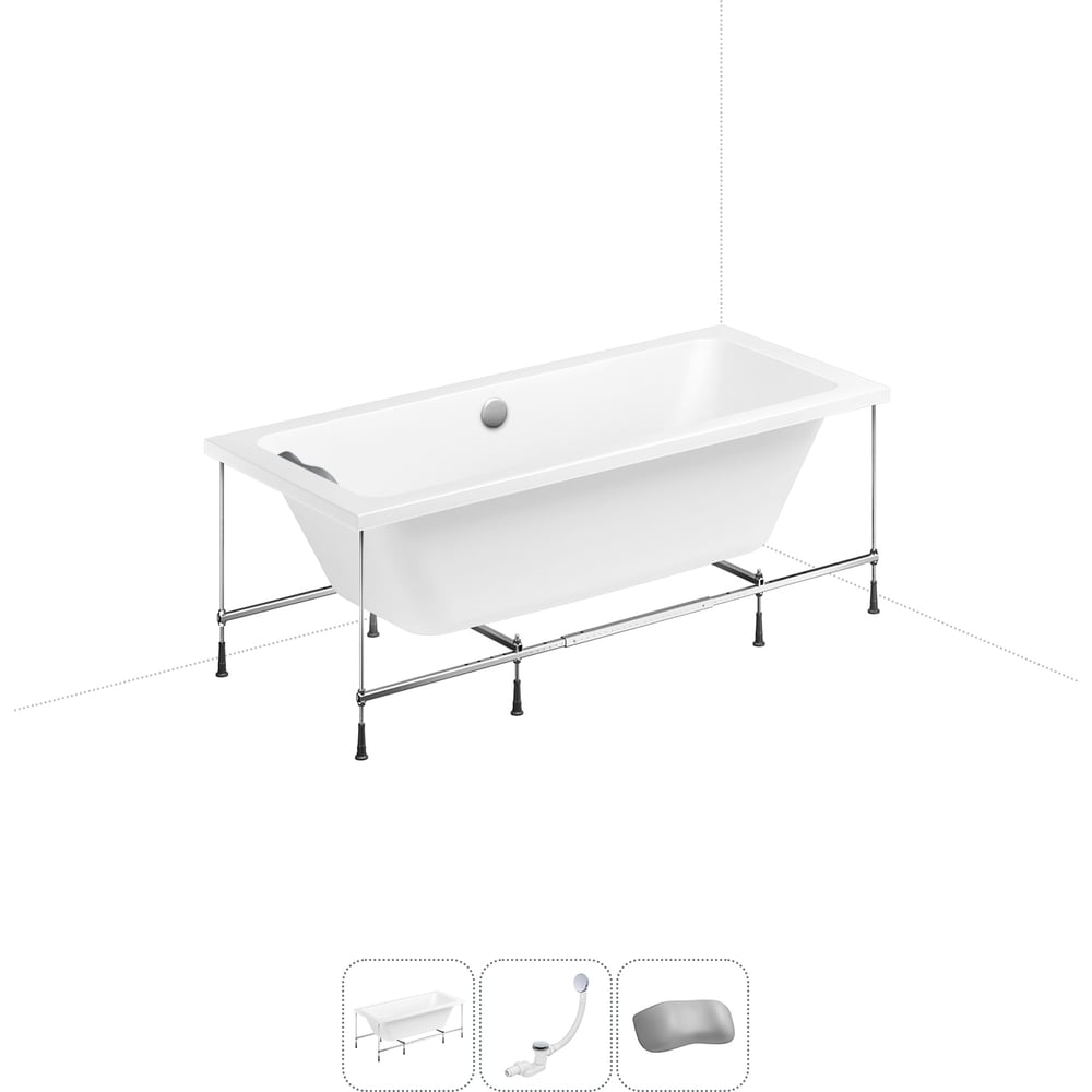 Изображение товара Акриловая ванна Lavinia Boho Pure 20220941R с подголовником и набором 4 в 1