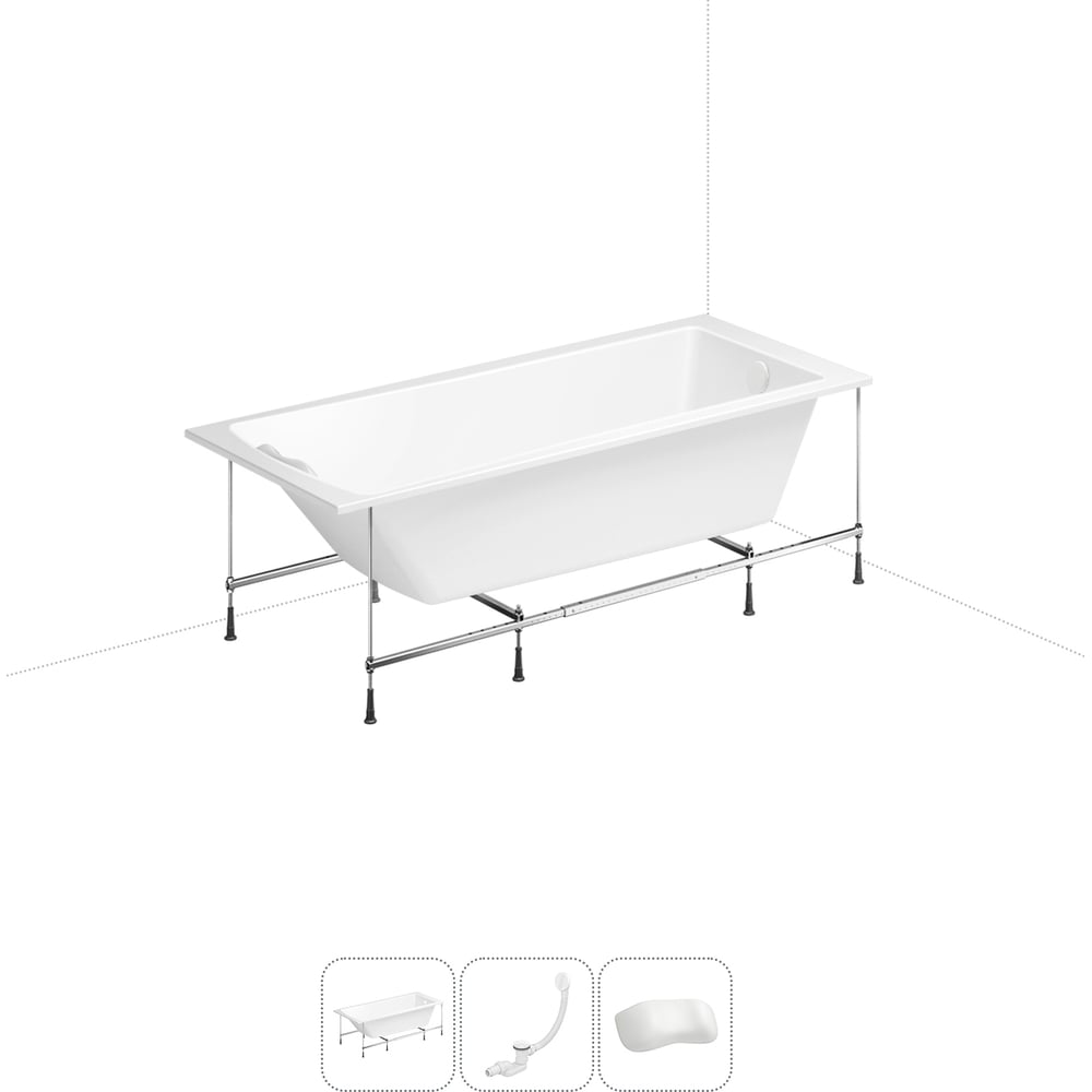 Изображение товара Акриловая ванна Lavinia Boho One 20220870R 4 в 1 с глянцевым белым цветом