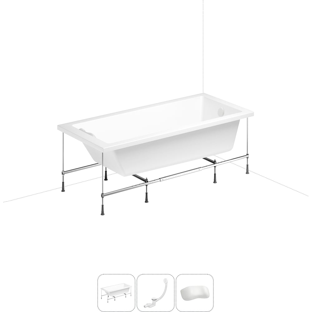 Изображение товара Акриловая ванна Lavinia Boho Element 20220878R 4 в 1 белая прямоугольная классика