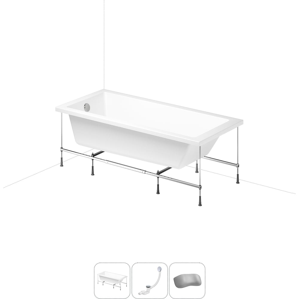 Изображение товара Акриловая ванна Lavinia Boho Catani 20220913R в наборе 4 в 1 белый